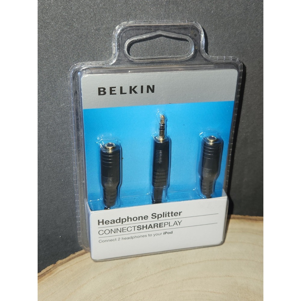 Genuine Belkin Headphone Splitter w/ 3.5mm Plug & Jack~NEW